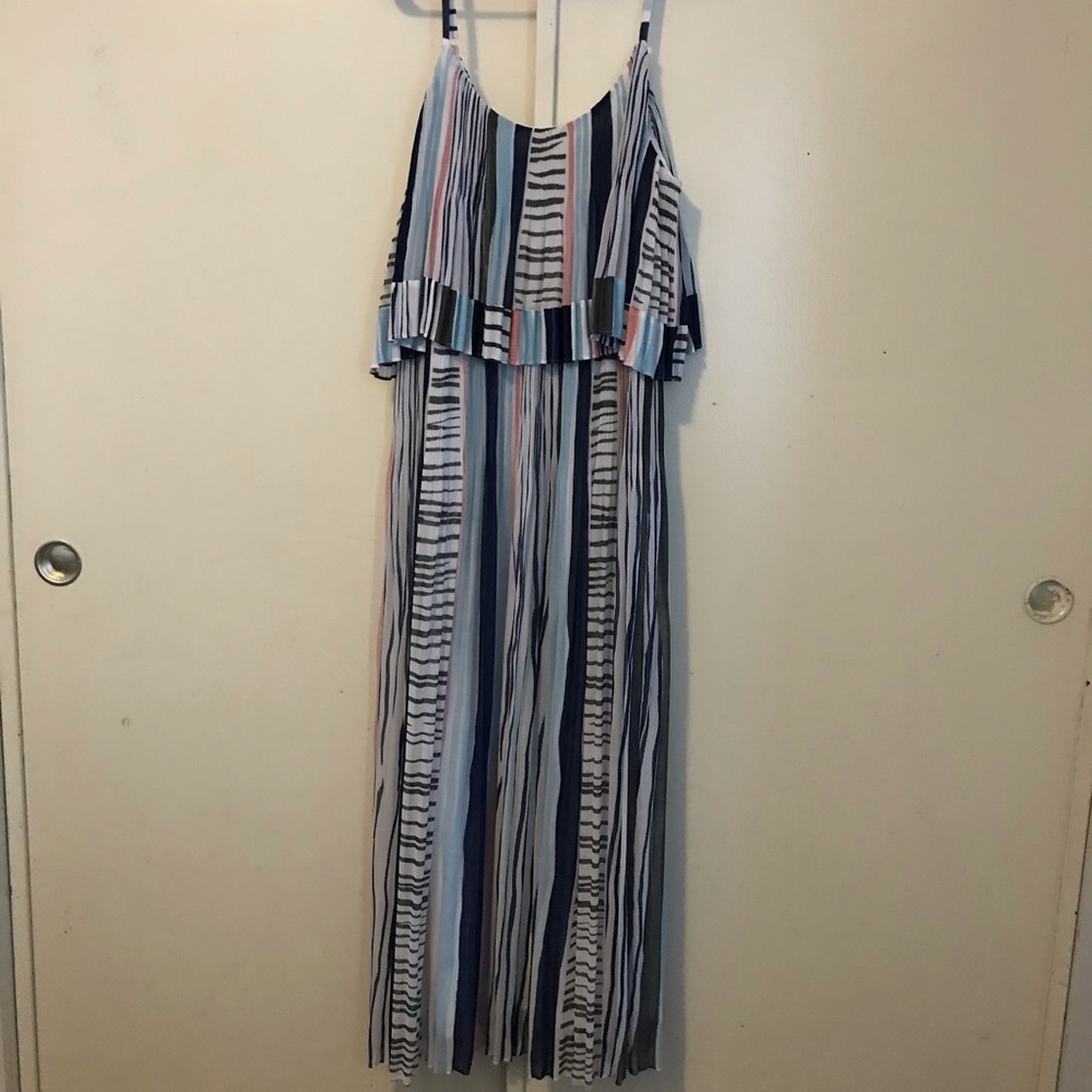 Lane Bryant Sleeveless TieredPleated Spring Summer Maxi Plus Size Dress